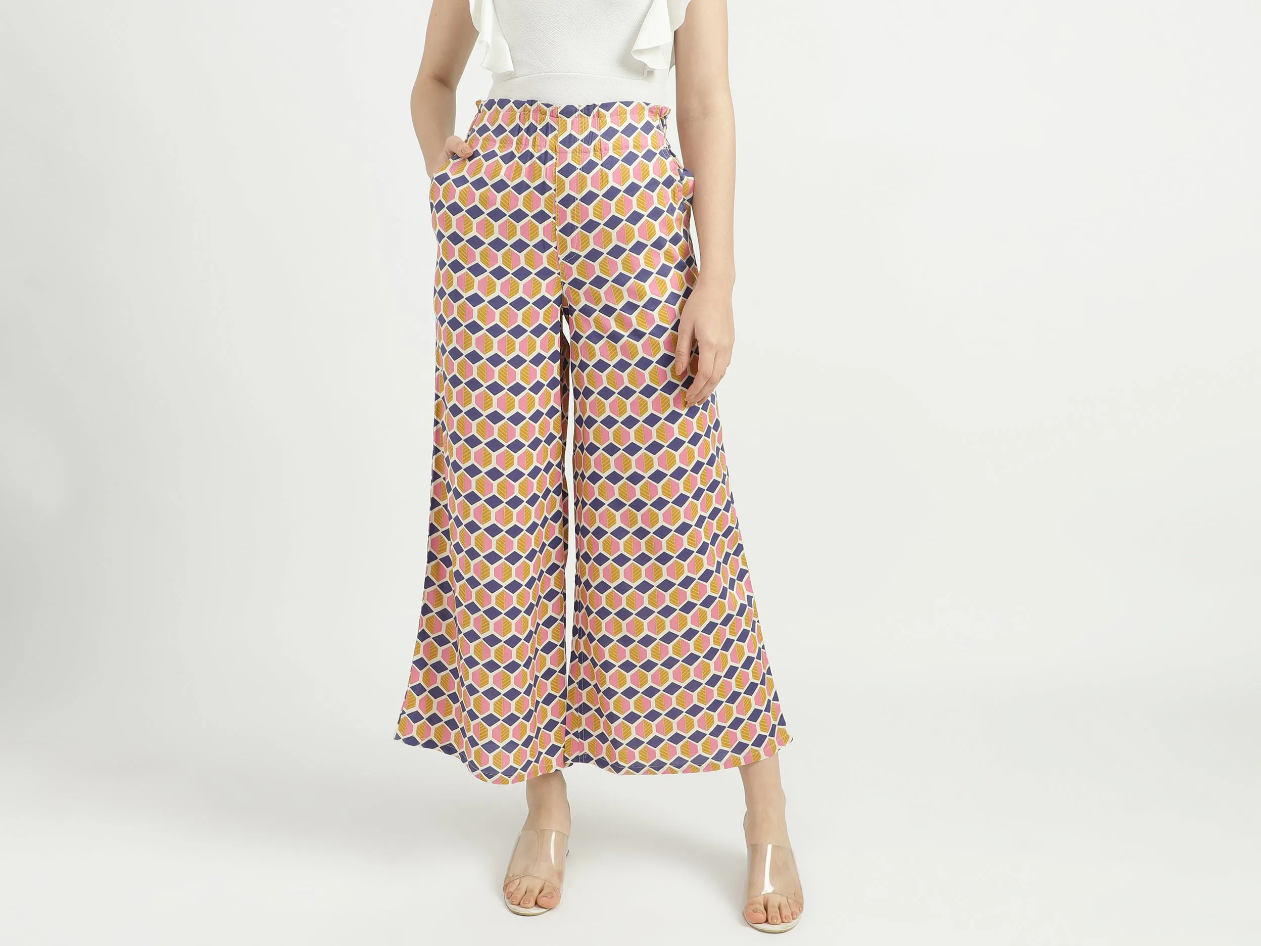 Women Printed Wide Leg Palazzo