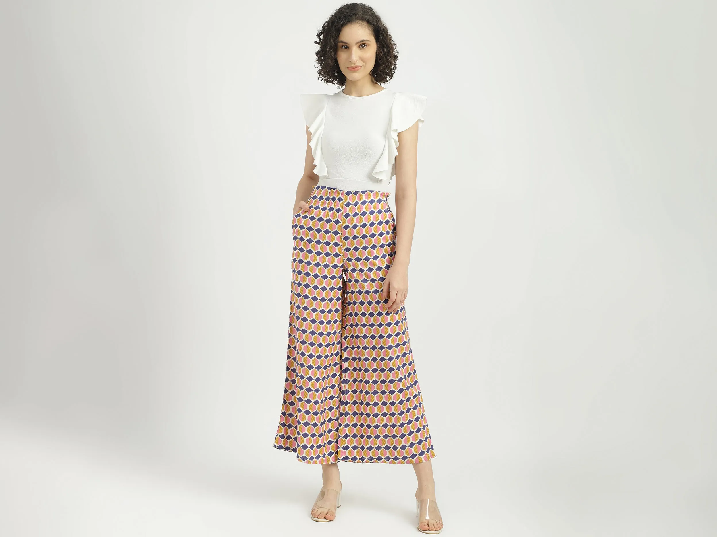 Women Printed Wide Leg Palazzo