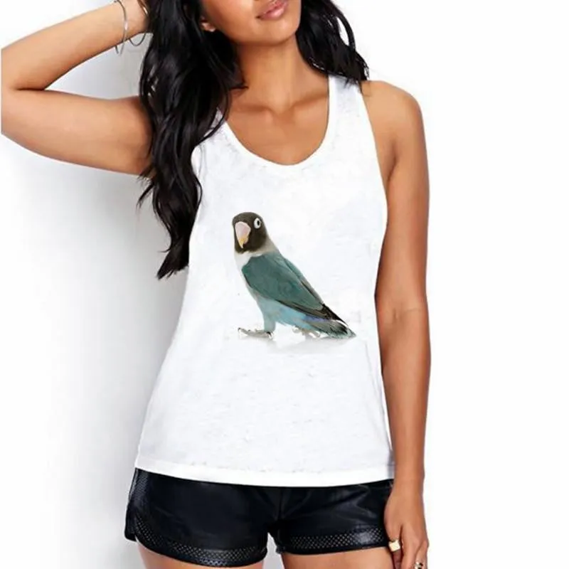 Women White Tank Tops The owl of contemplation Print 20 Colors Women Sleeveless Round Neck Tank Tops BX41-60