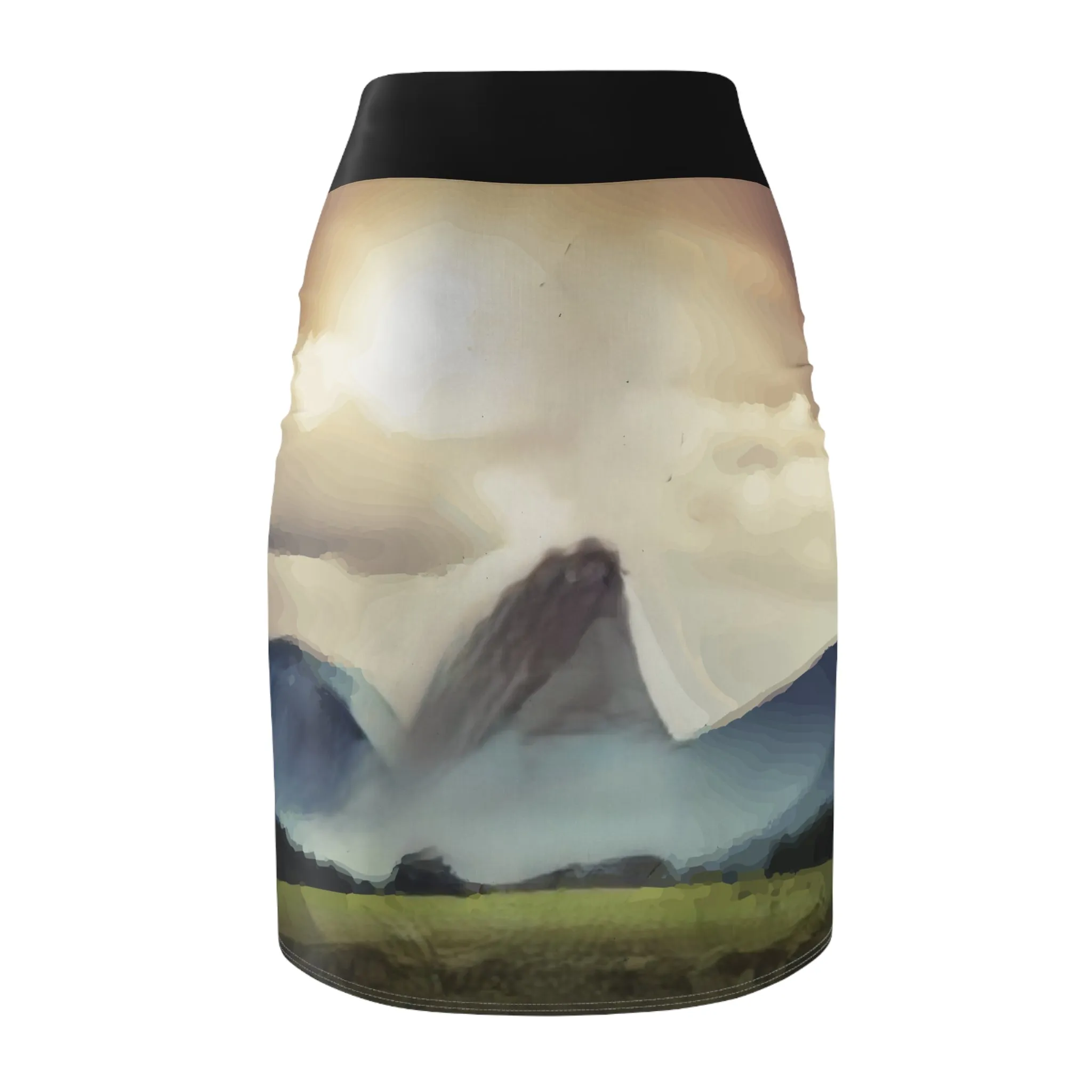 Women's Wild Black Horse Printed Pencil Mini Skirt