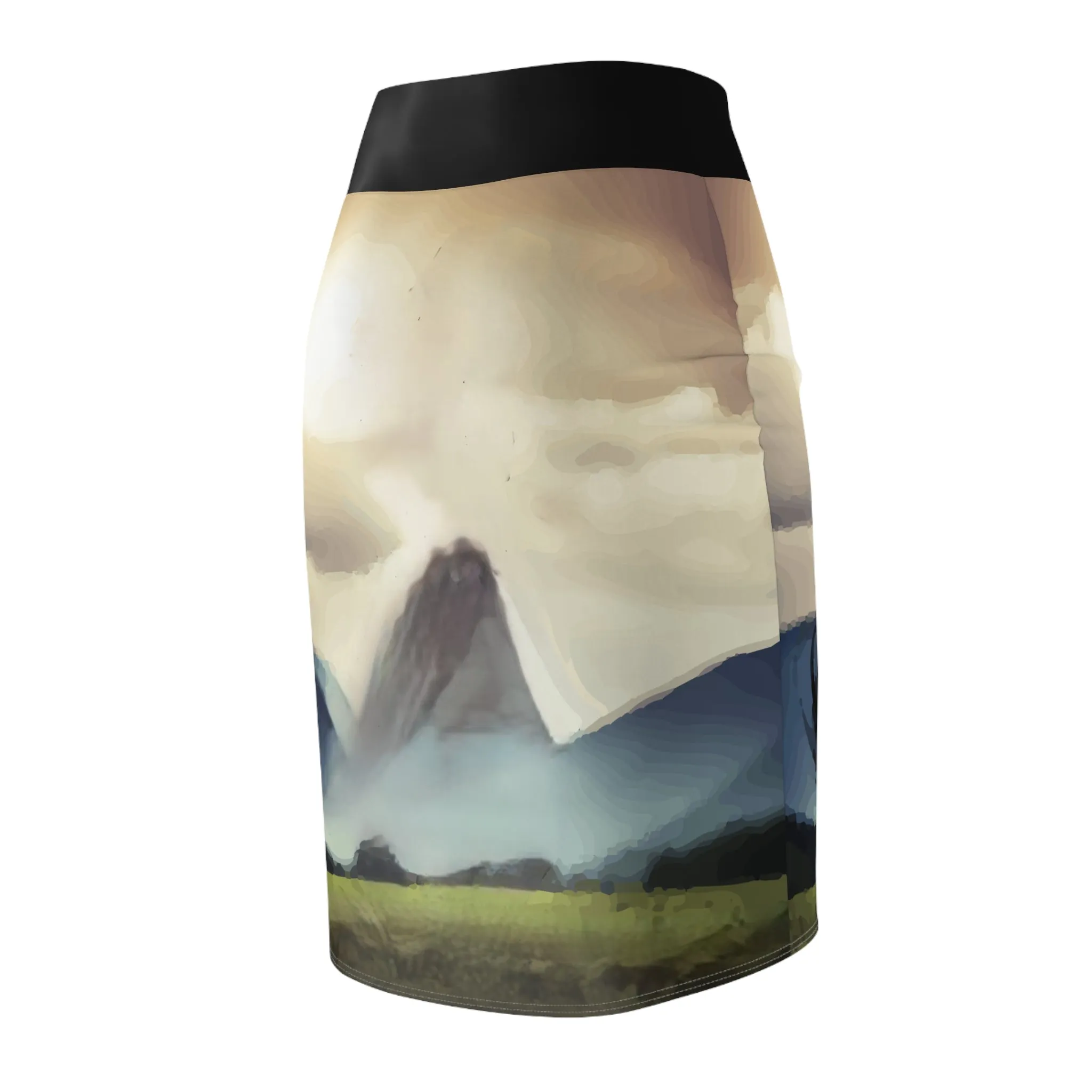 Women's Wild Black Horse Printed Pencil Mini Skirt