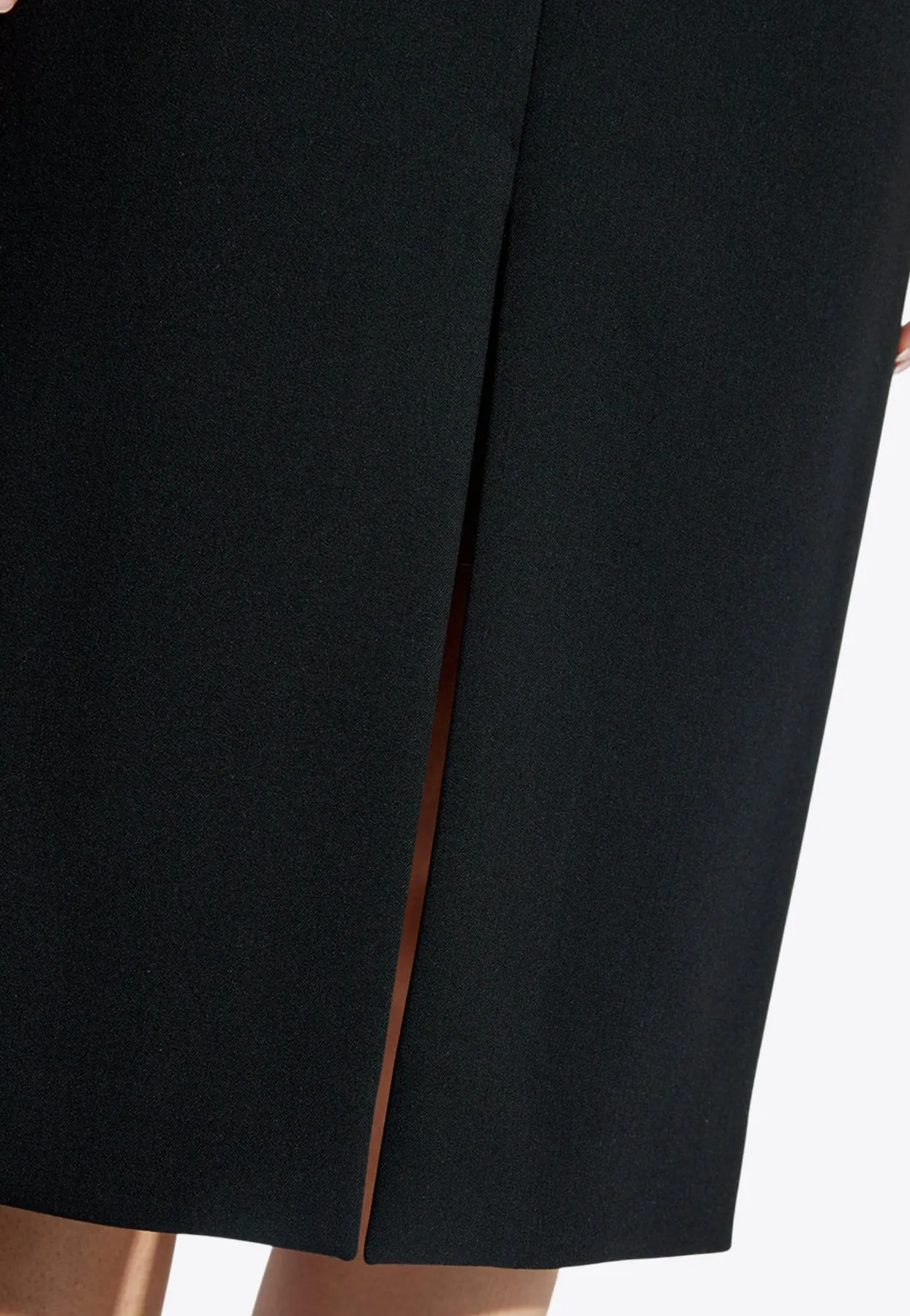 Wool-Blend Midi Pencil Skirt