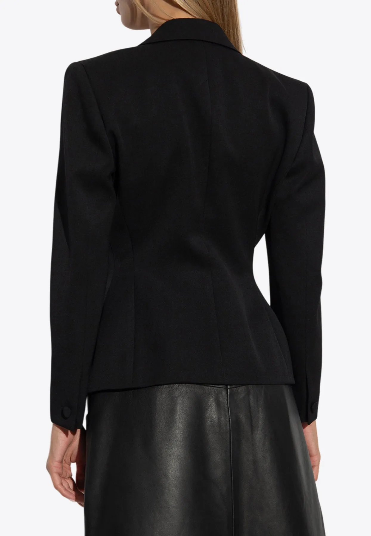 Wool Single-Breasted Fitted Blazer