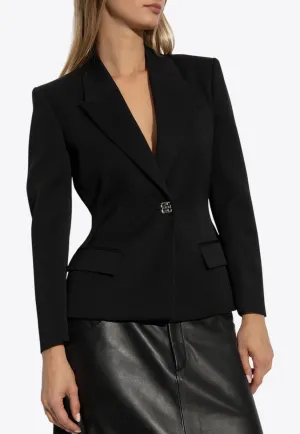 Wool Single-Breasted Fitted Blazer