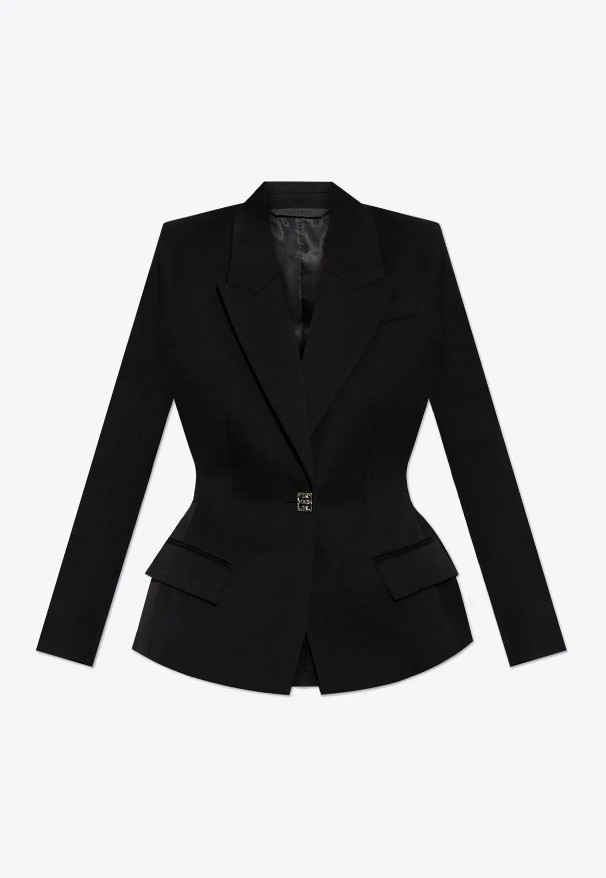 Wool Single-Breasted Fitted Blazer