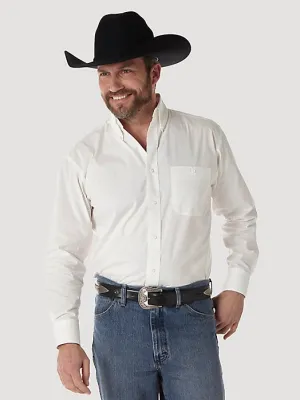 Wrangler X George Strait Men's White Button Down Shirt