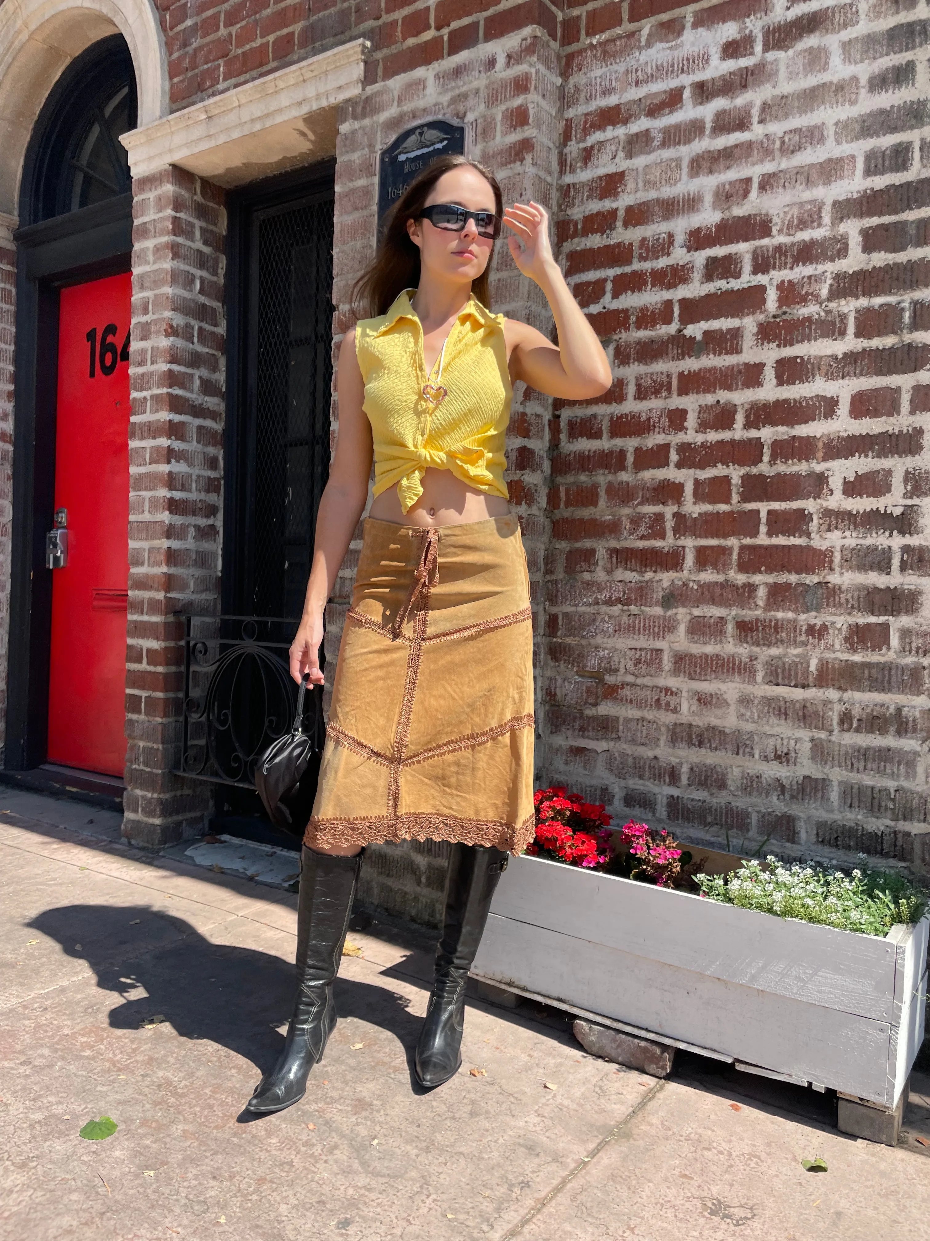 Yellow Sleeveless Button Down (S)