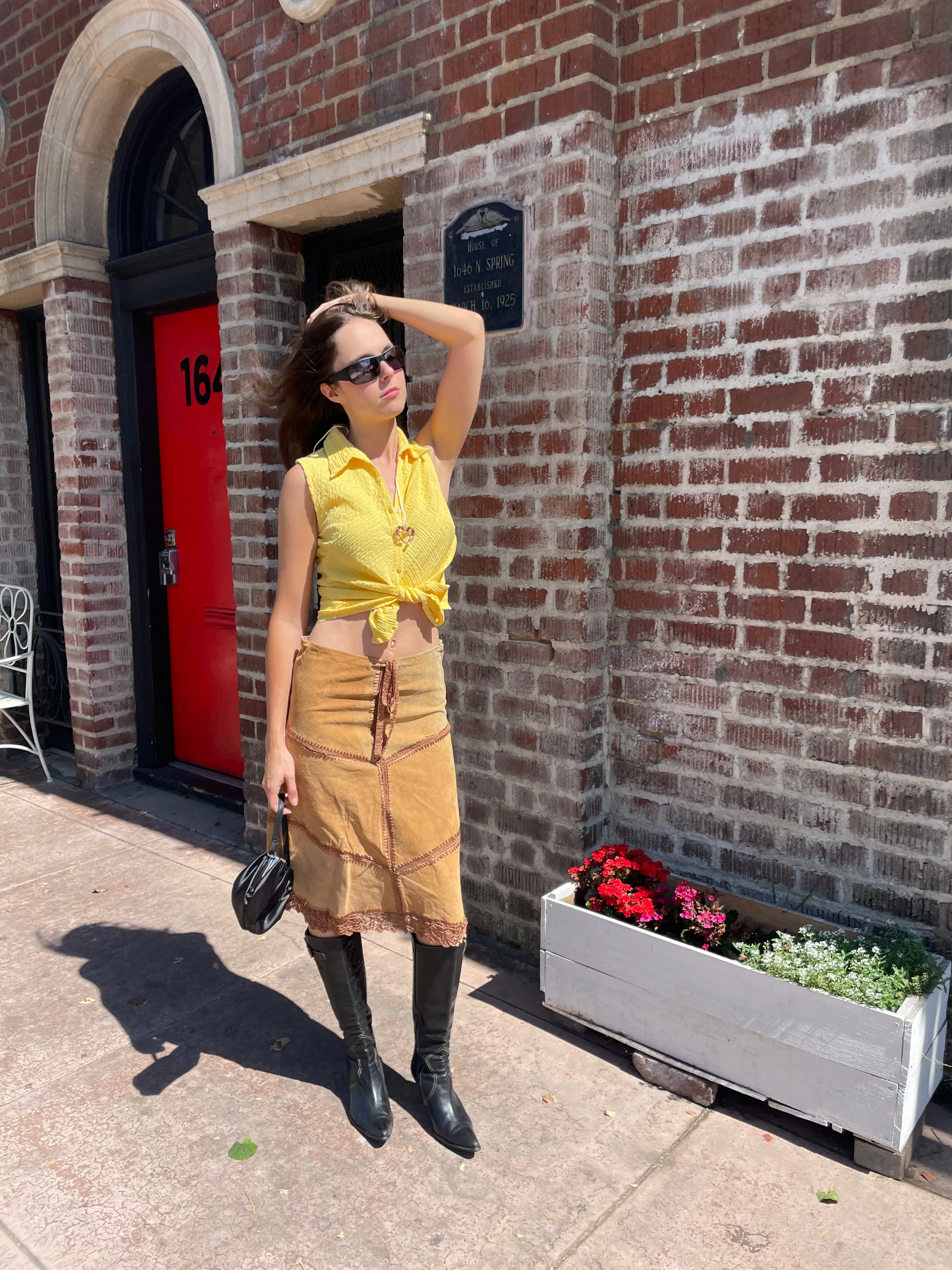 Yellow Sleeveless Button Down (S)