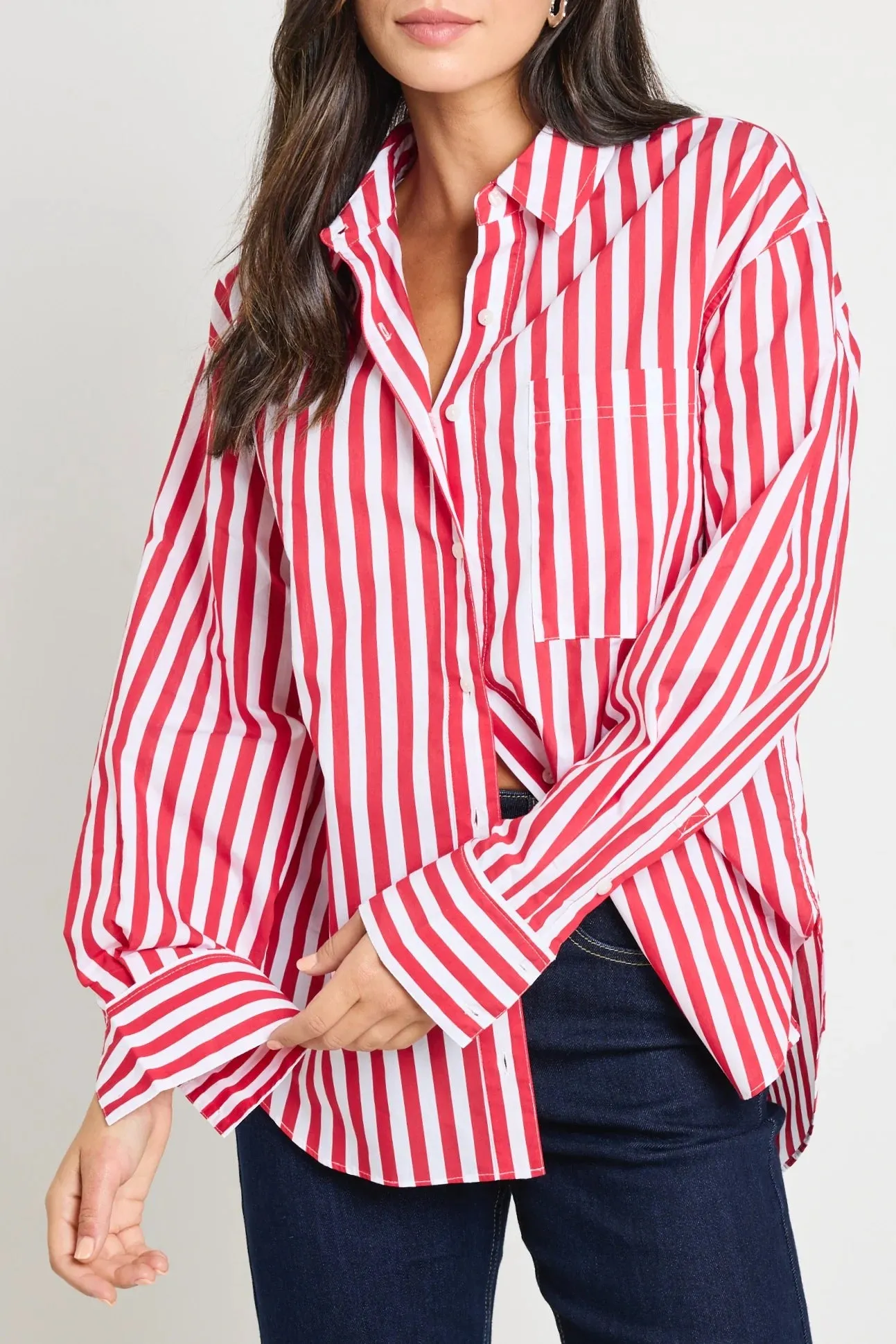 You Got This Oversized Shirt - Red Stripe