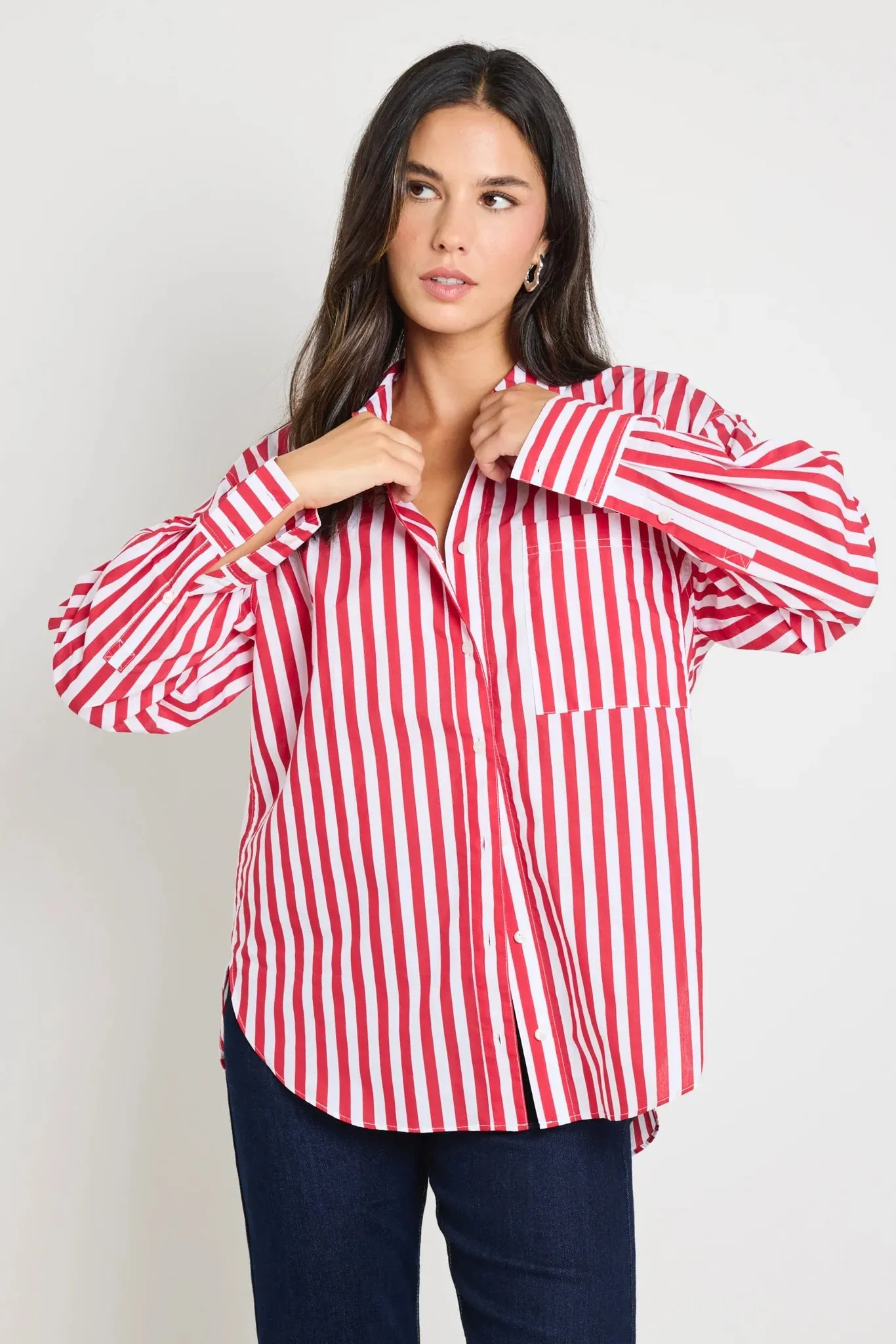 You Got This Oversized Shirt - Red Stripe