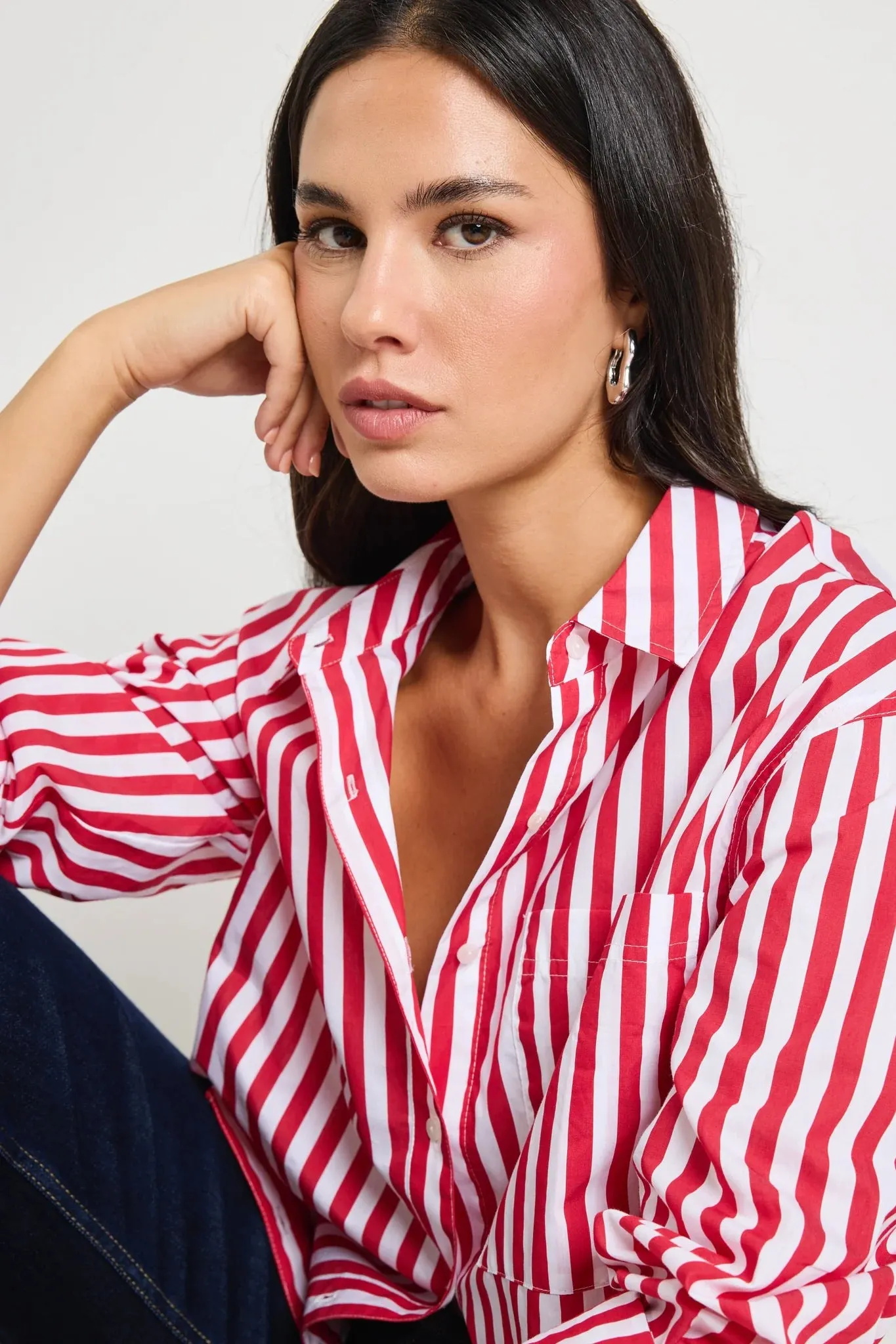 You Got This Oversized Shirt - Red Stripe