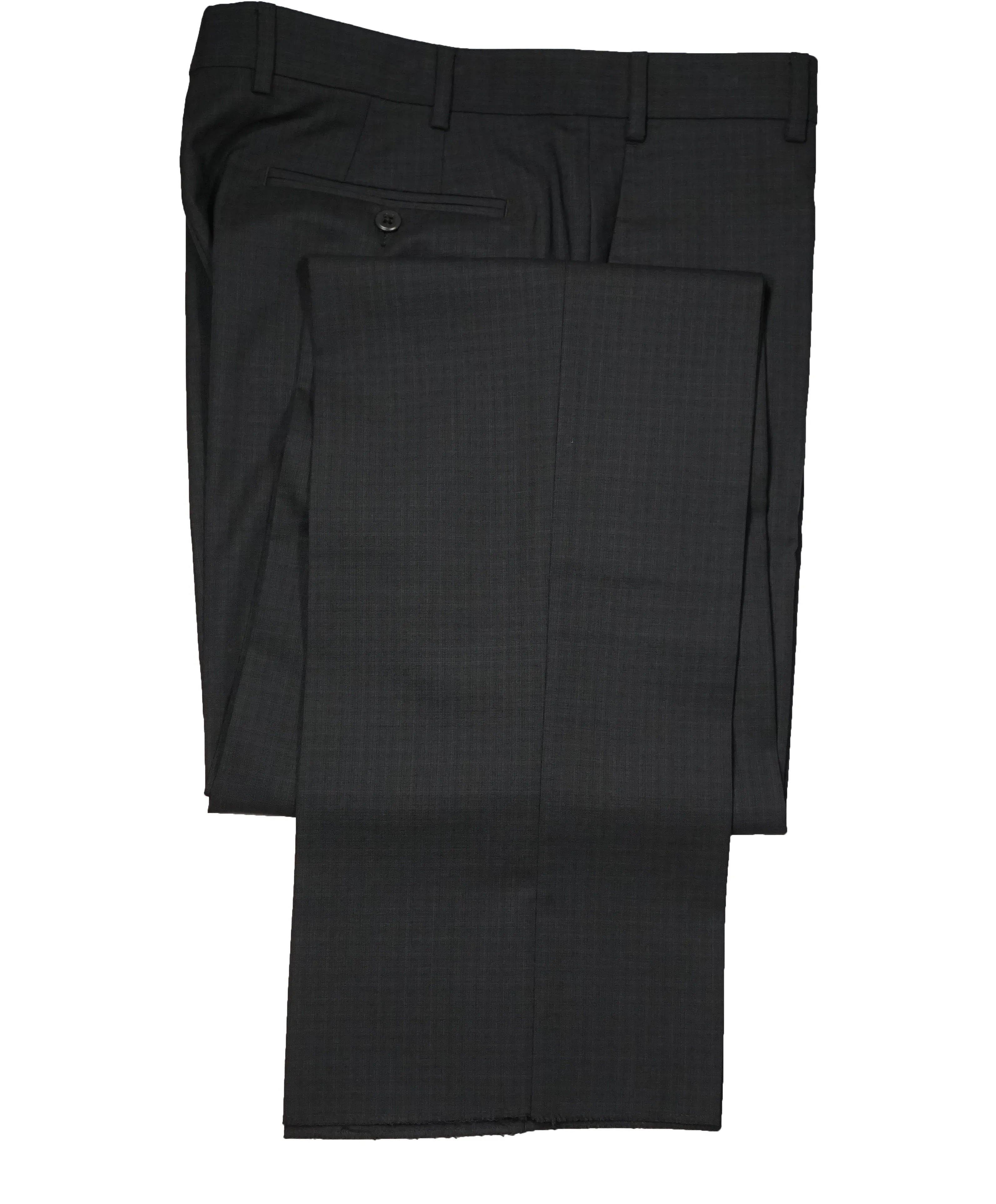 ZANELLA - Gray Tonal Plaid Check “TODD” Flat Front Dress Pants - 34W