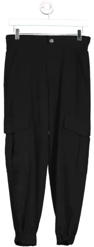 ZARA Black Slim Fit Cargo Trousers UK XS