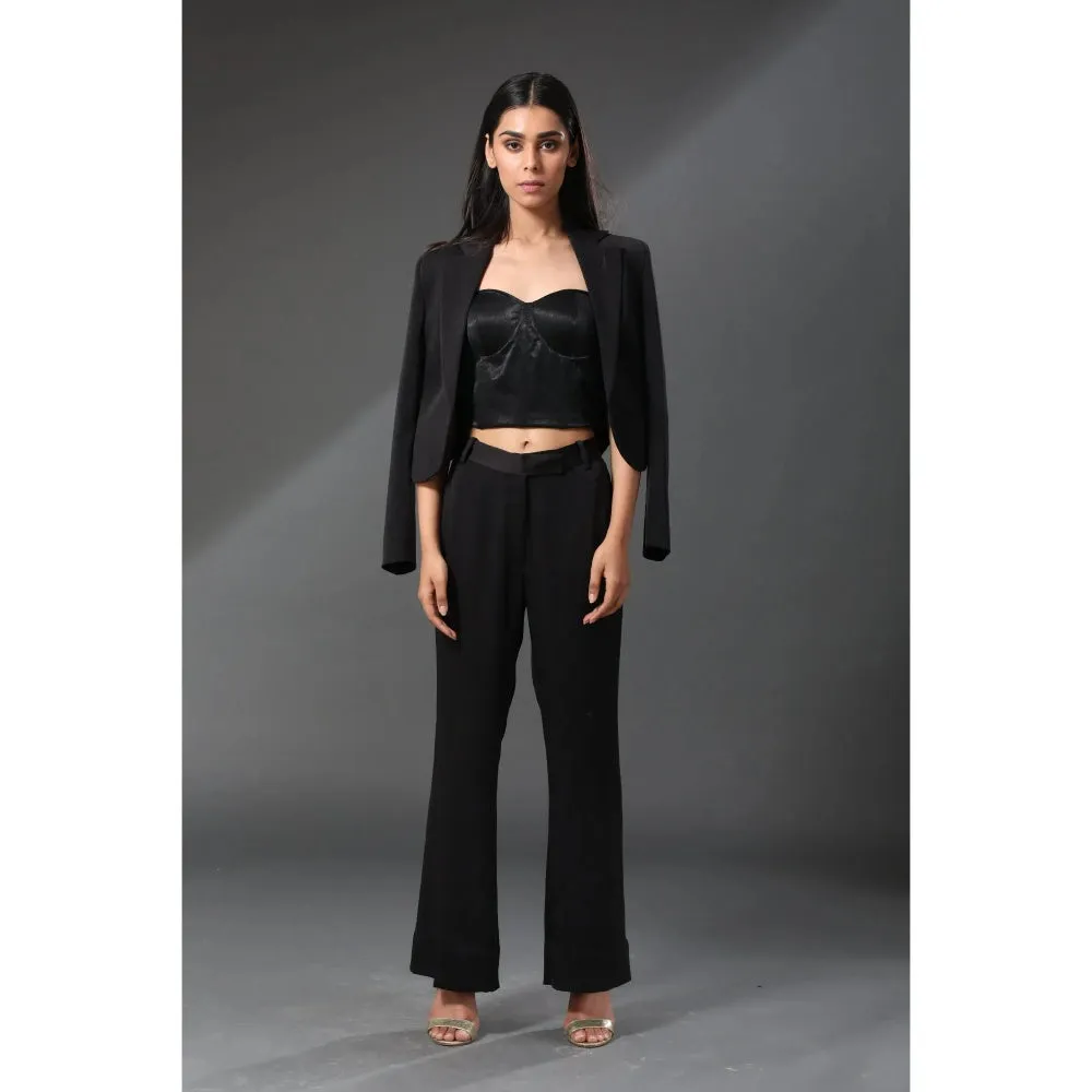 Zeefaa Hawaiin Crepe Scalloped Blazer