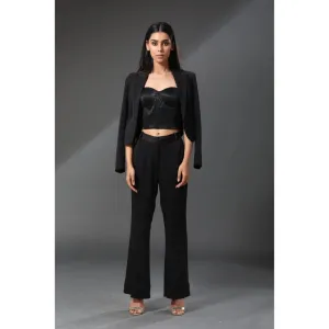 Zeefaa Hawaiin Crepe Scalloped Blazer